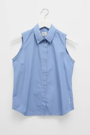 0752_CALVIN KLEIN VINTAGE BLUE SLEEVELESS SHIRT