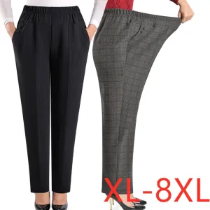 2021 Extra Large Size Women Pants Loose High Waist Elastic Sizes XL - 8XL