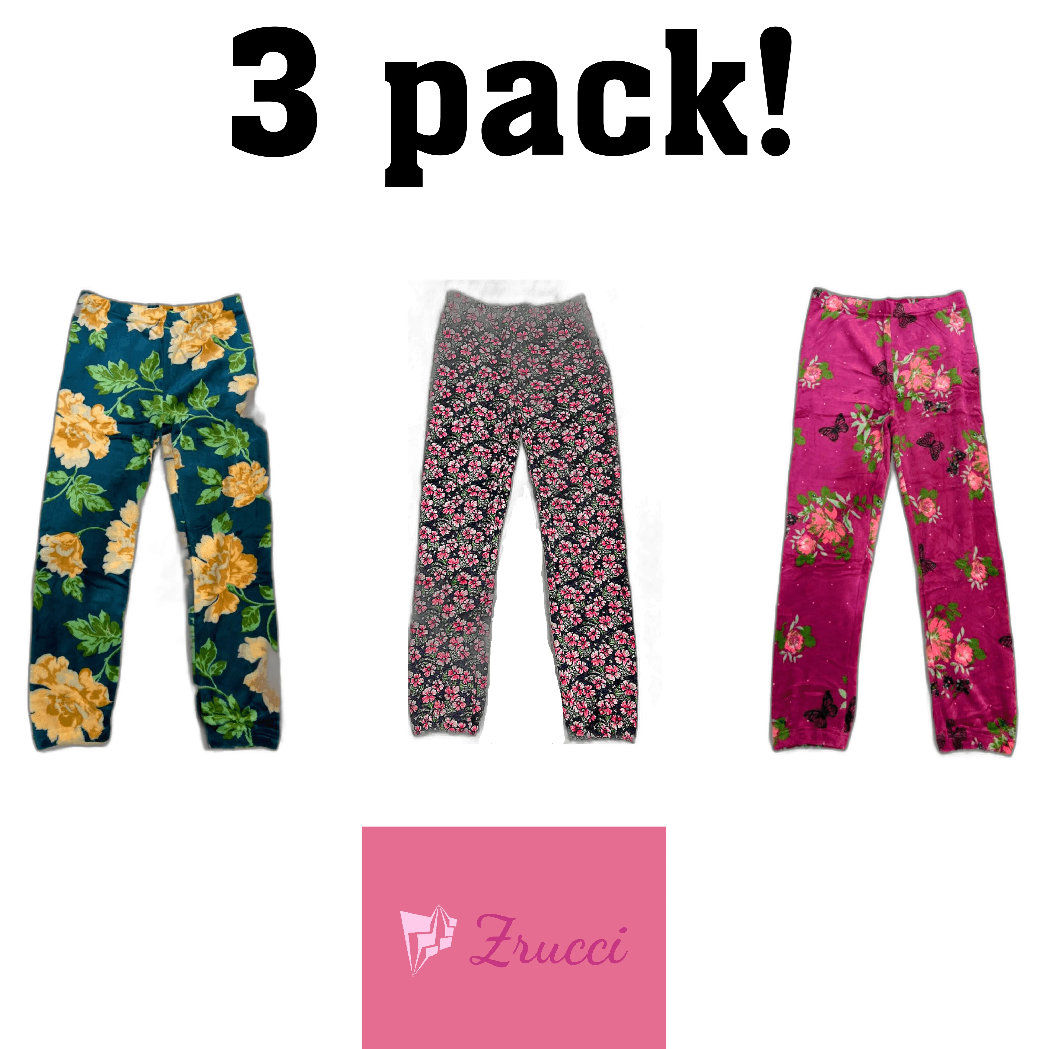 3 PACK! Women's Flower Ultra Plush Stretchy Cozy Pajama/Lounge Pants (Multiple Sizes and Colors)