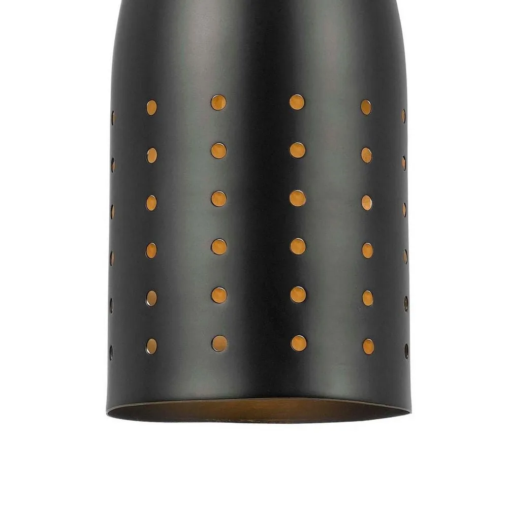 4 Inch Modern Pendant Light, Round Metal Shade, Oil Rubbed Black Bronze By Casagear Home