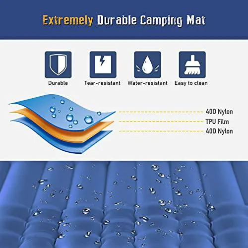 4" Ultra-Thick Self Inflating Sleeping Pad for Camping