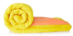 AMZ Microfiber 300 TC Reversible Blanket (Yellow & Orange_King)