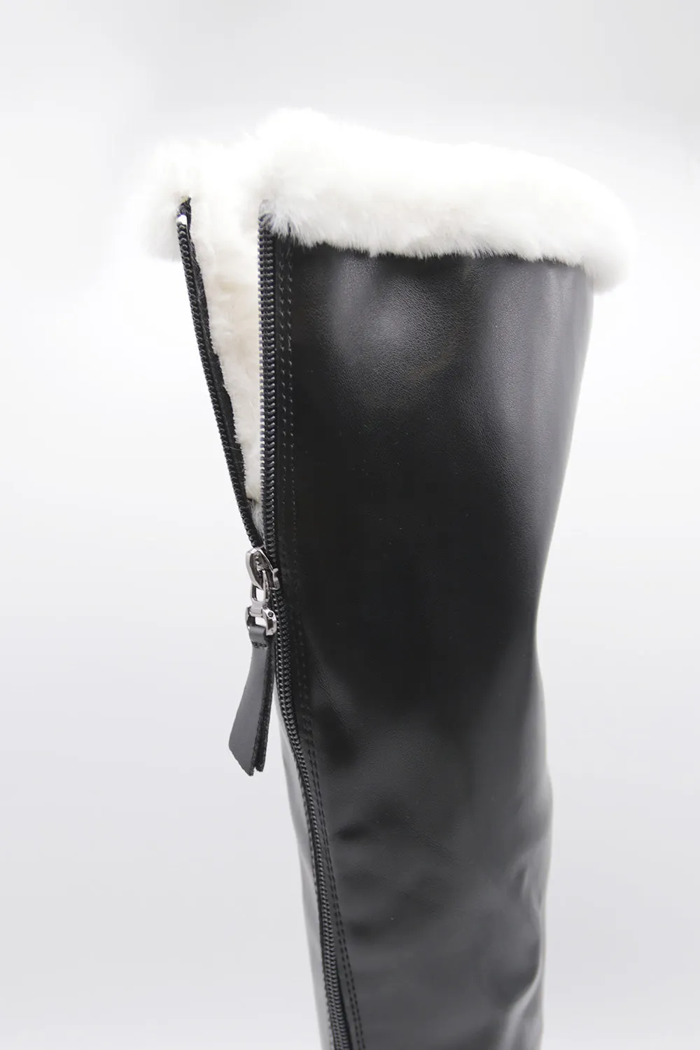 Andrea Faux Fur Trim High Boots