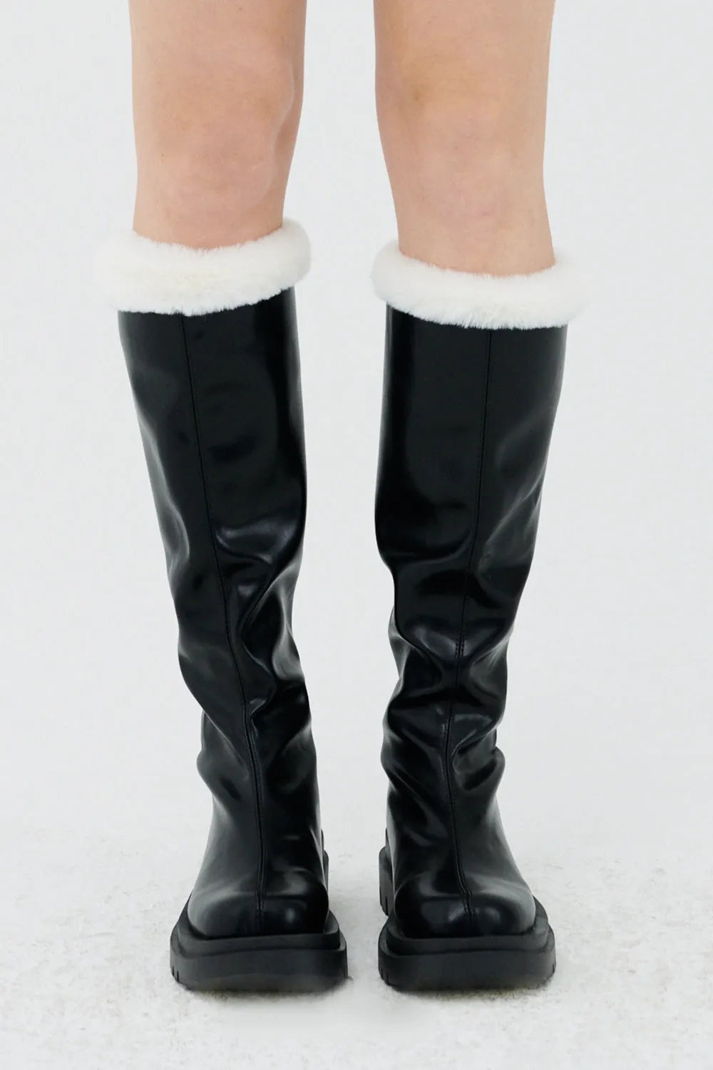 Andrea Faux Fur Trim High Boots