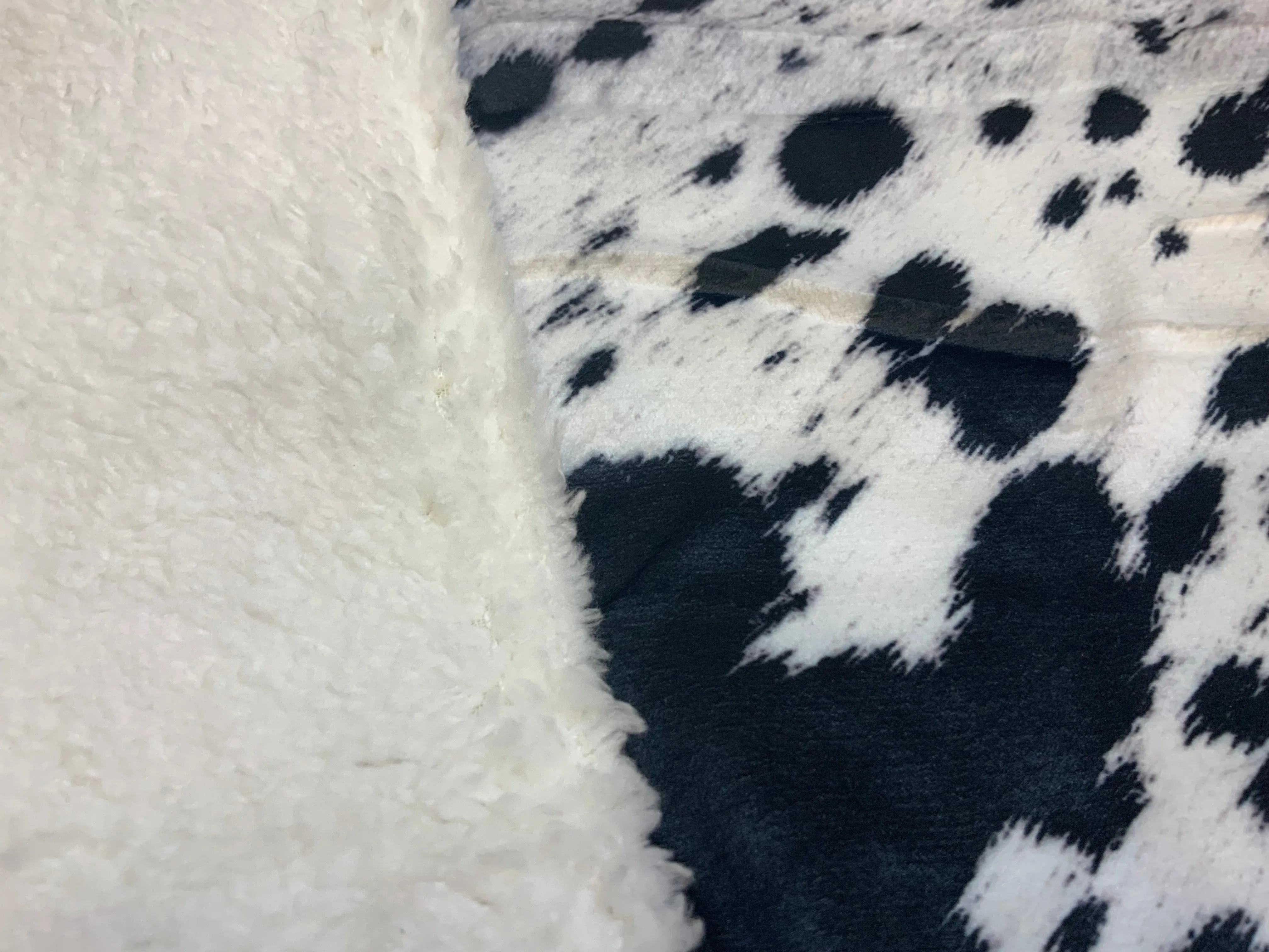 Black and Brown Cow Sherpa Blankets