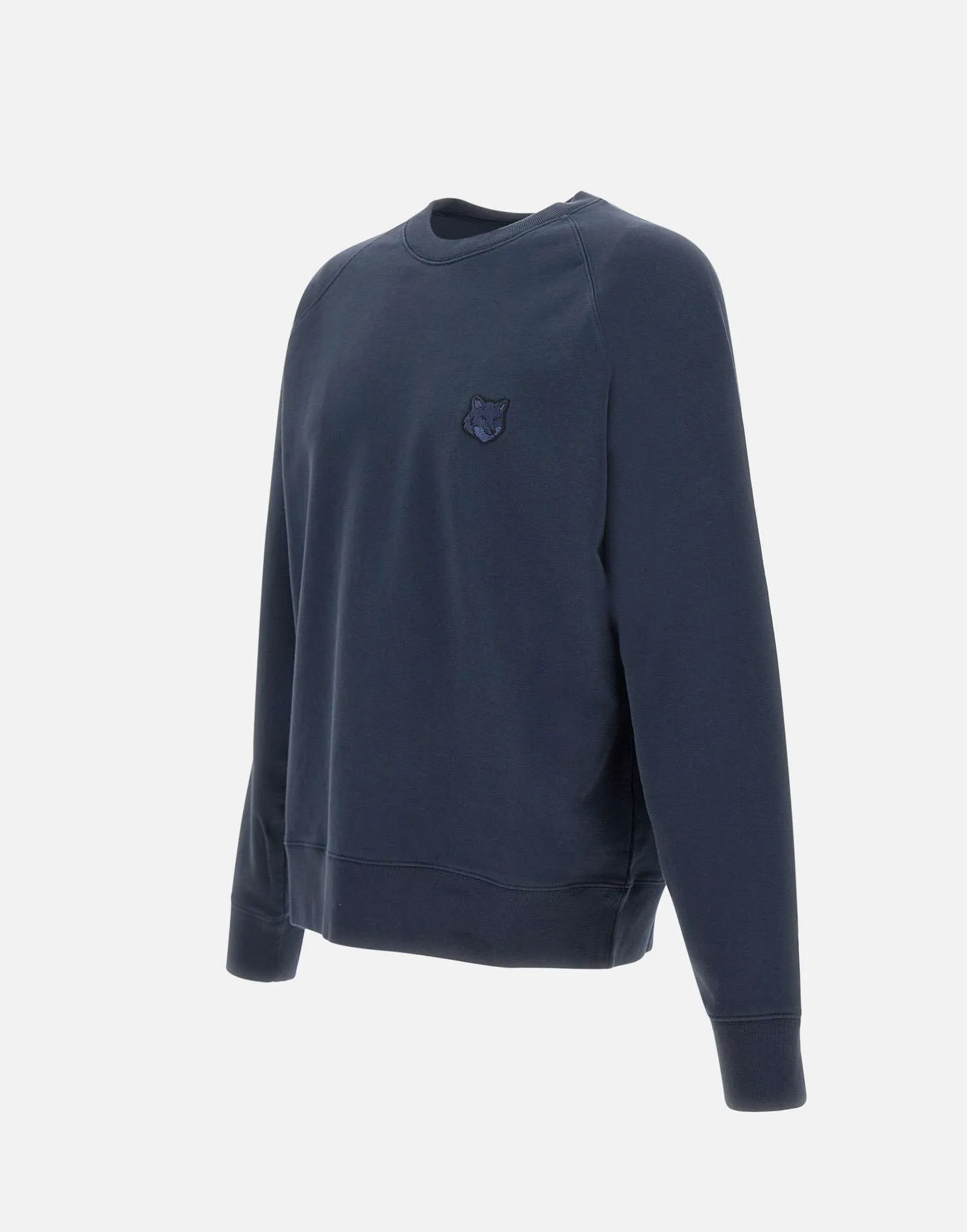 Blue Cotton Crew Neck Sweatshirt