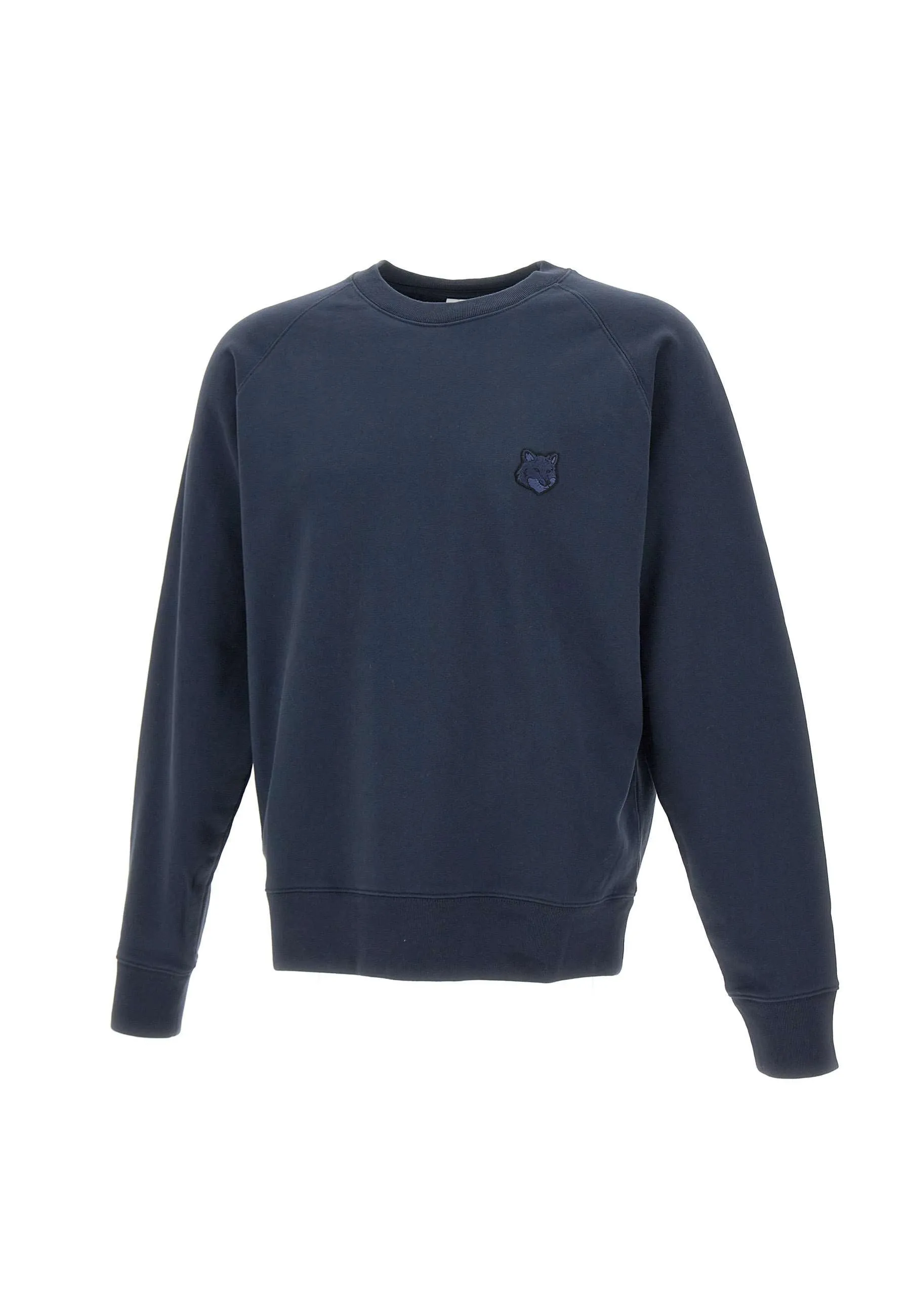 Blue Cotton Crew Neck Sweatshirt