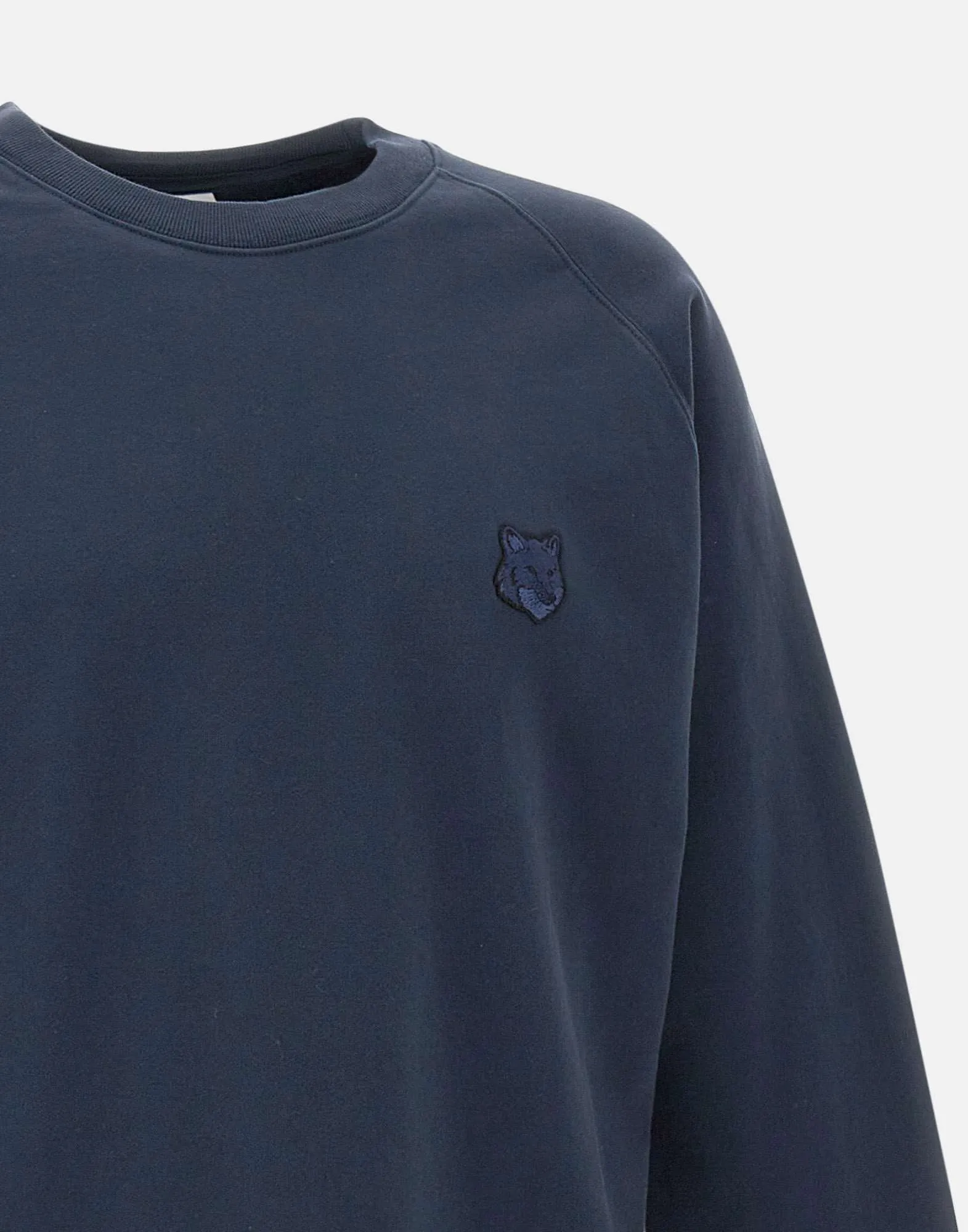 Blue Cotton Crew Neck Sweatshirt