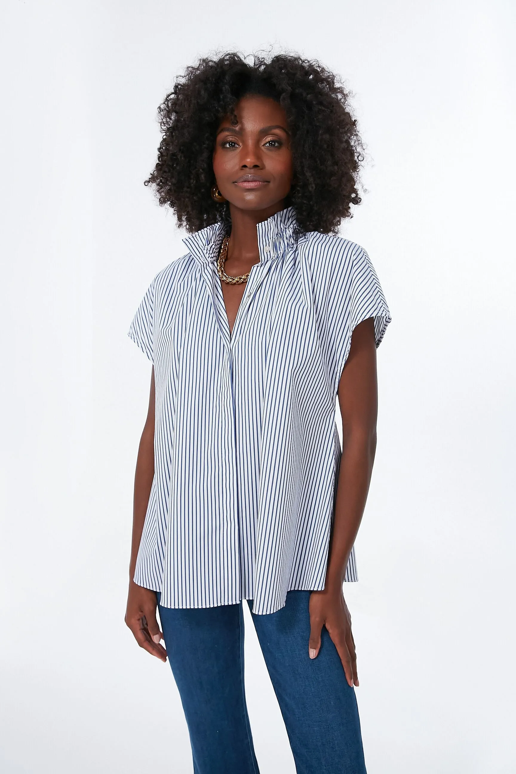 Blue Stripe Rae Blouse