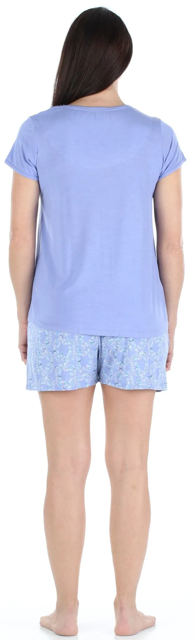 bSoft Women's Bamboo Jersey Short Sleeve Top and Shorts Pajama Set