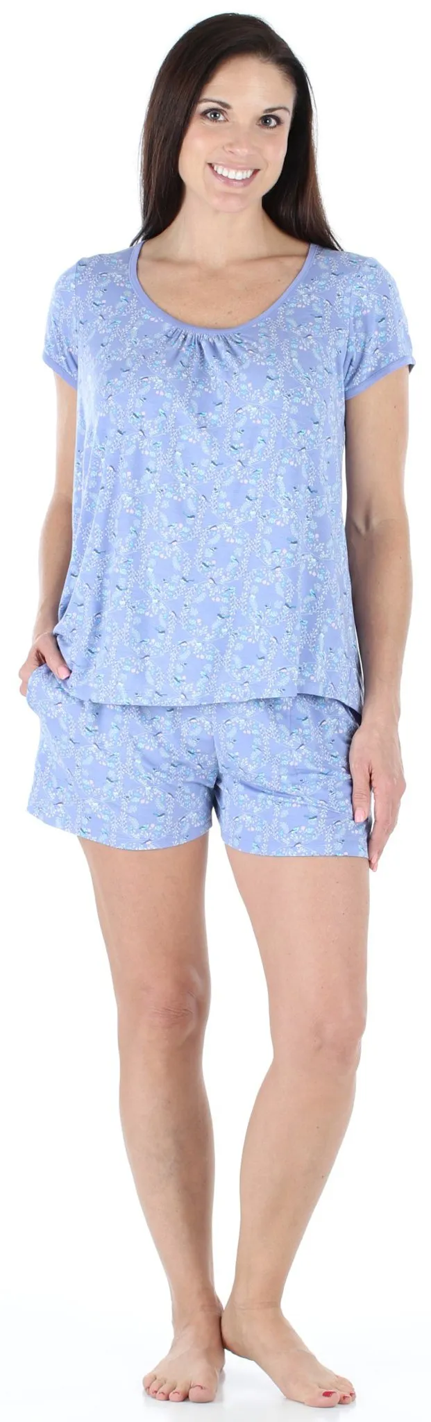 bSoft Women's Bamboo Jersey Short Sleeve Top and Shorts Pajama Set