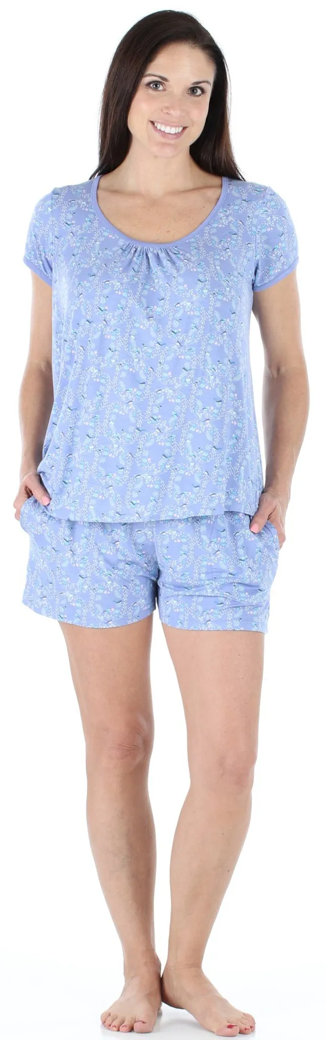 bSoft Women's Bamboo Jersey Short Sleeve Top and Shorts Pajama Set