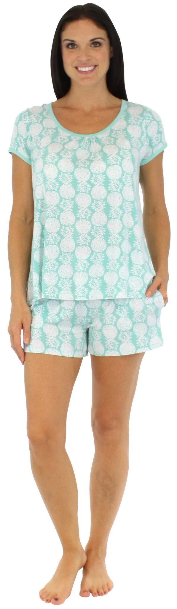 bSoft Women's Bamboo Jersey Short Sleeve Top and Shorts Pajama Set