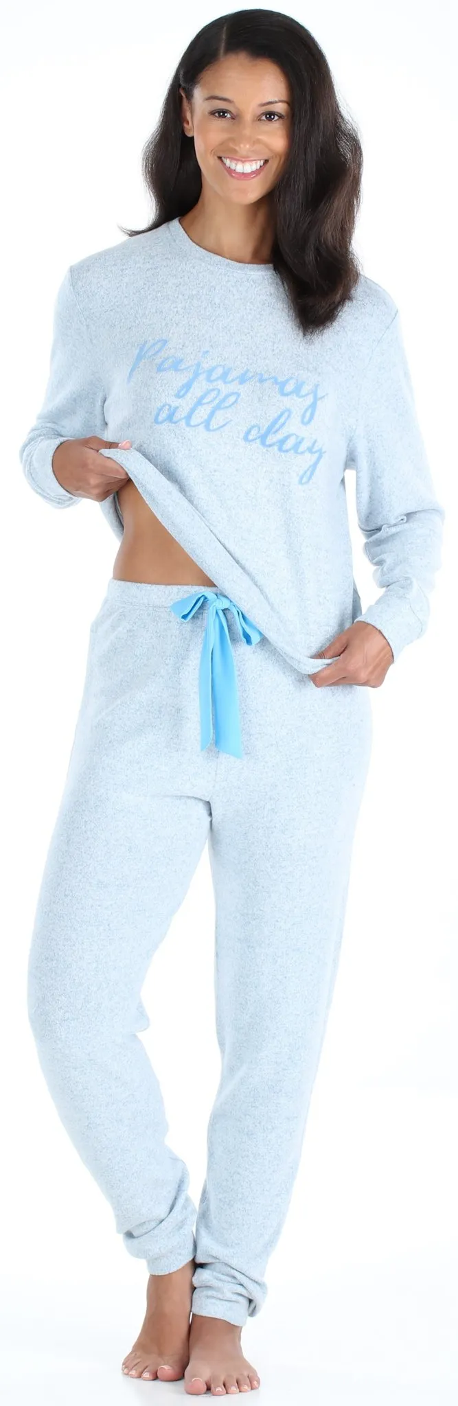 bSoft Women’s Slouchy Lightweight Soft Knit Pullover and Jogger Pants Pajama Set