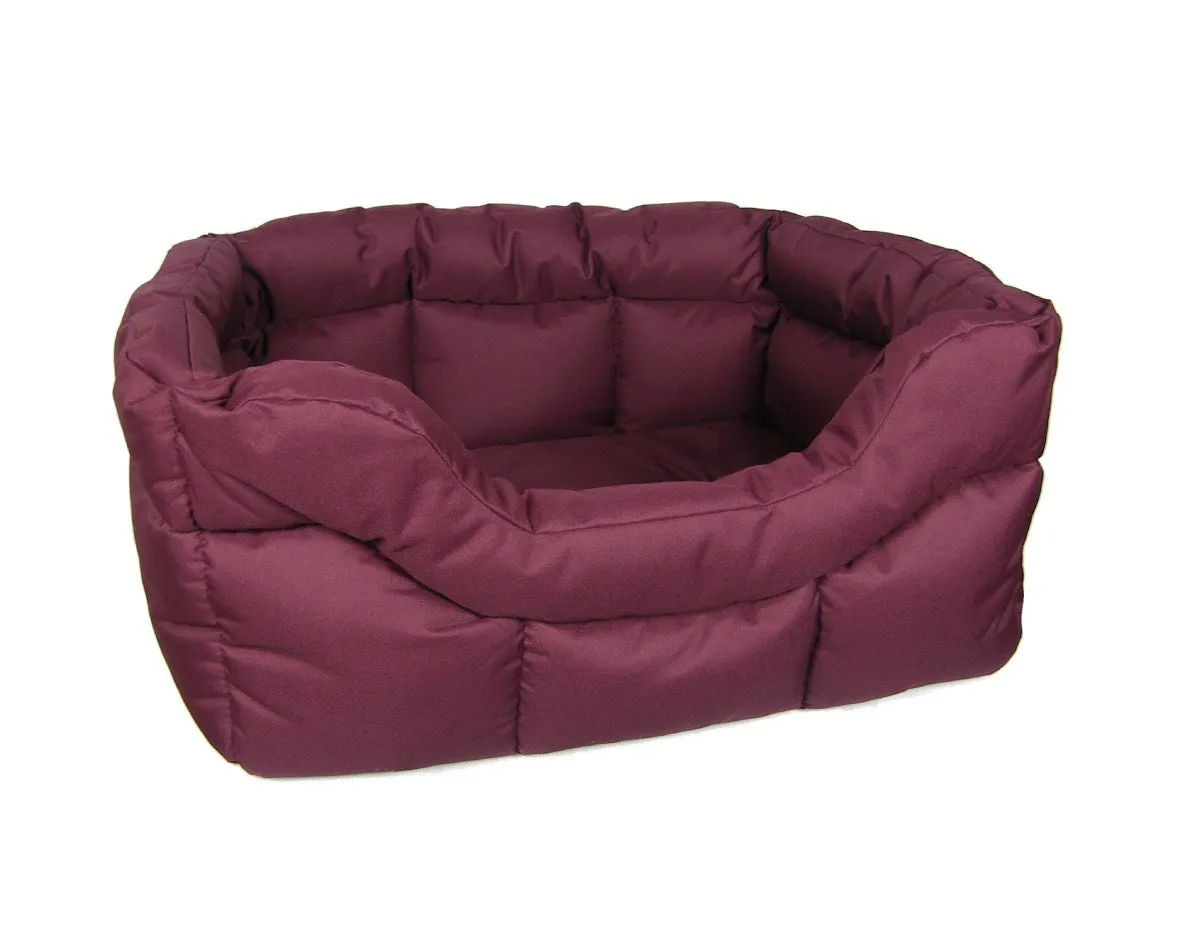 Burgundy Country Heavy Duty Waterproof Rectangular Drop Front Dog Beds by P&L