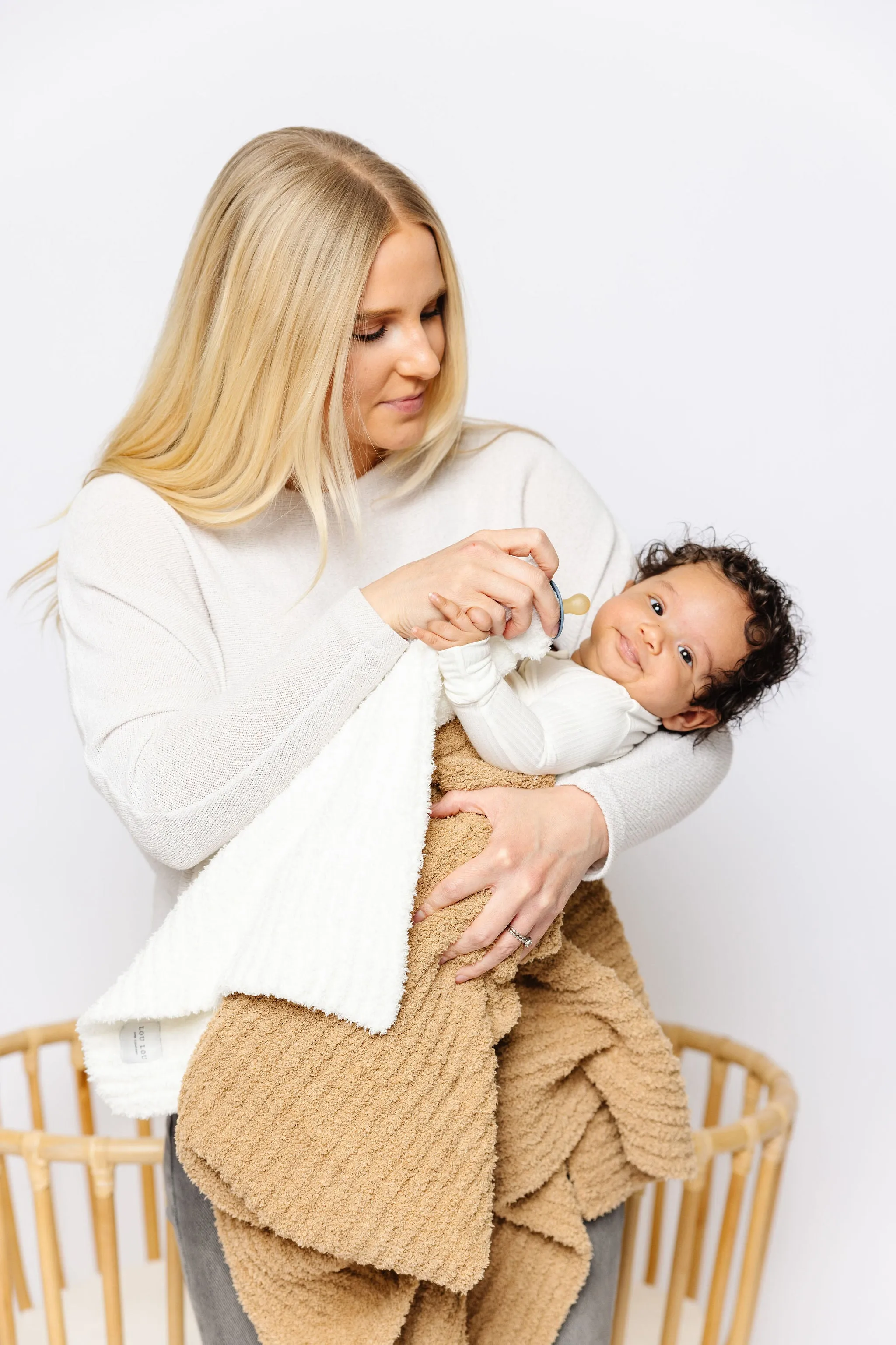 Chenille Blanket - White - Mini/Lovey