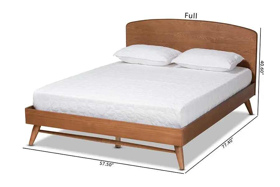 Chester Walnut Brown Finished Wood Platform Bed (Queen)