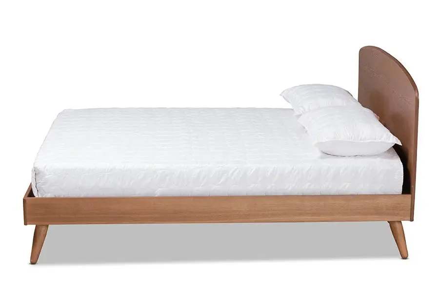 Chester Walnut Brown Finished Wood Platform Bed (Queen)