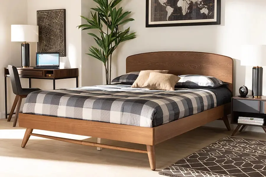 Chester Walnut Brown Finished Wood Platform Bed (Queen)