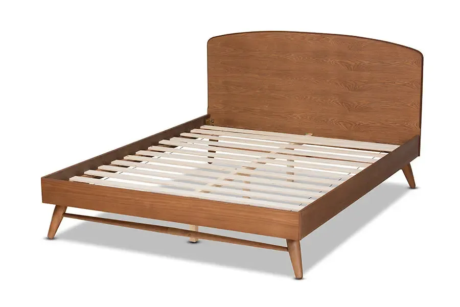 Chester Walnut Brown Finished Wood Platform Bed (Queen)