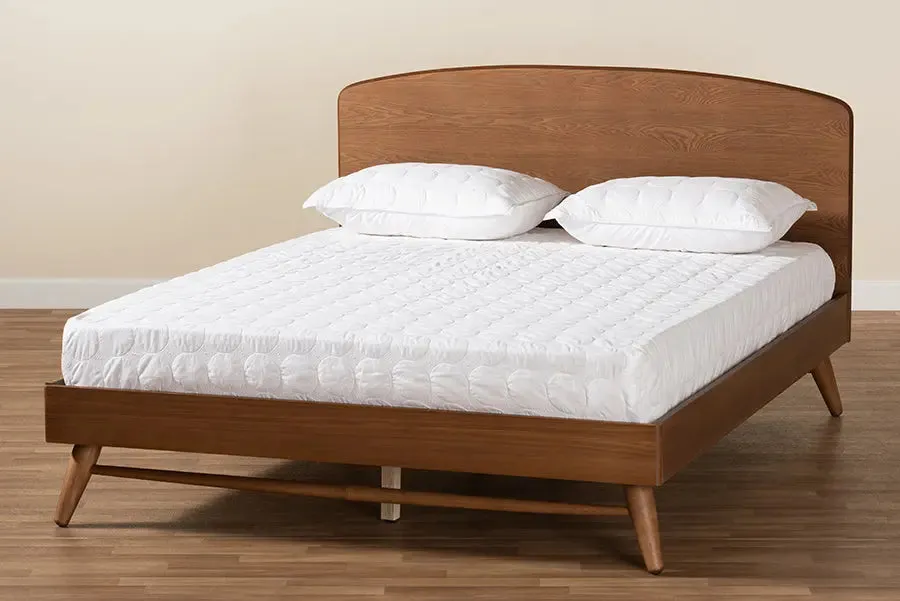 Chester Walnut Brown Finished Wood Platform Bed (Queen)