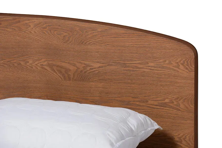 Chester Walnut Brown Finished Wood Platform Bed (Queen)