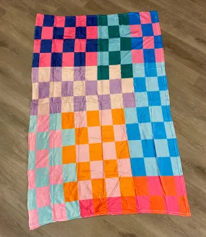 Colorful Checkered Throw Blanket