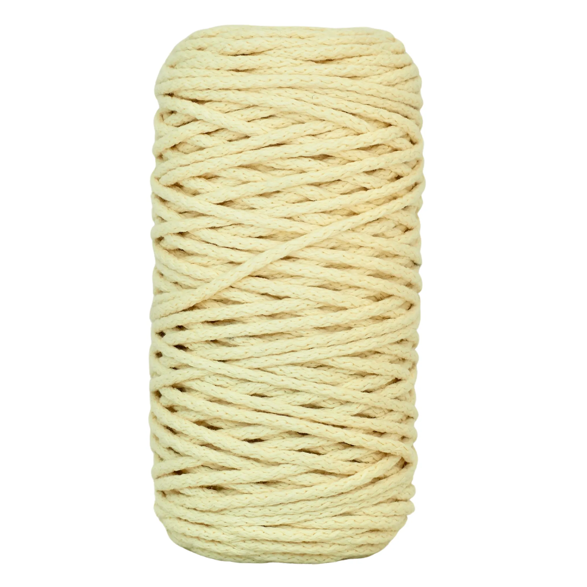 Cotton Braided Cord - 5mm - Limoncello ♻️