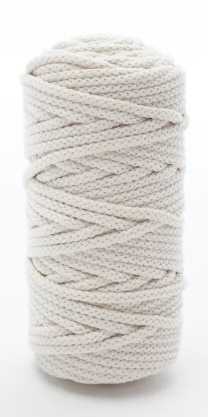 Cotton Braided Cord - 5mm - Natural ♻️