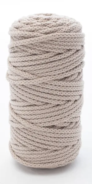 Cotton Braided Cord - 5mm - Oat ♻️