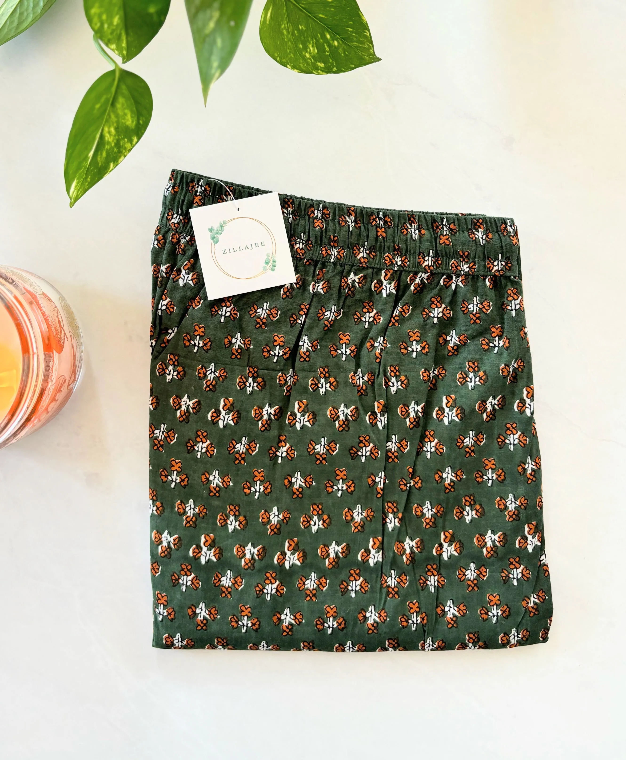 Cotton Pajama Pants Women - Citrus Meadow