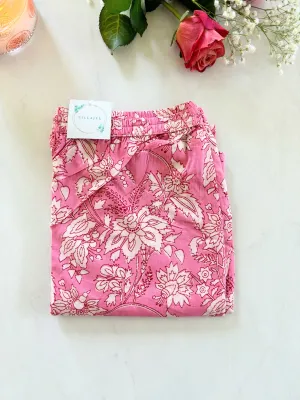 Cotton Pajama Pants Women - Floral Fantasy