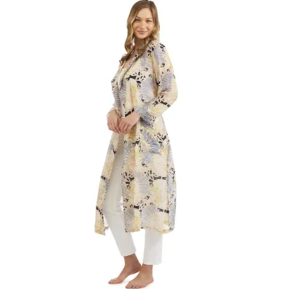 Deco Daisy Print Mauve Robe Gown