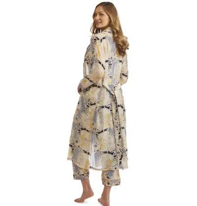 Deco Daisy Print Mauve Robe Gown