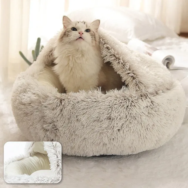 Dog Bed Round Plush Warm Bed House