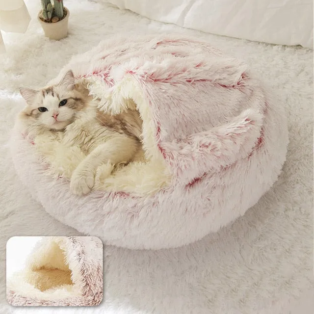 Dog Bed Round Plush Warm Bed House