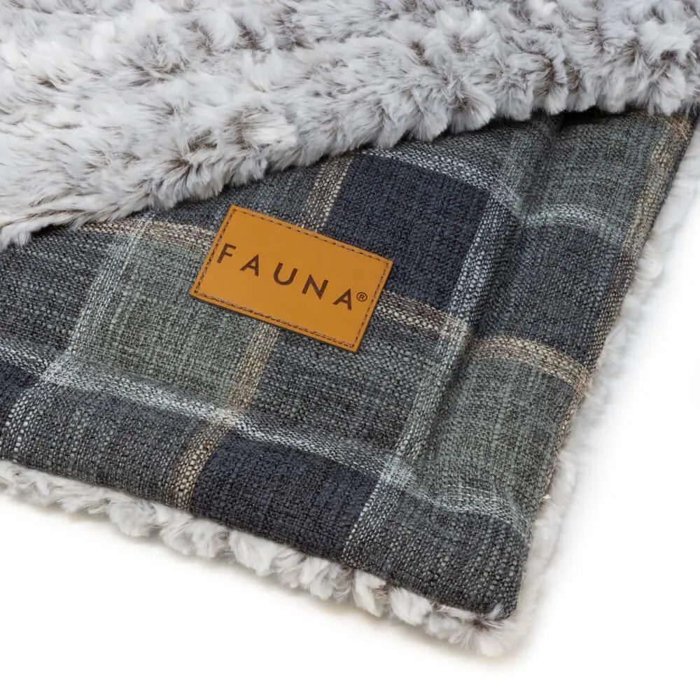 Fauna® Luxury Check Reversible Fleece Blanket 87x64cm