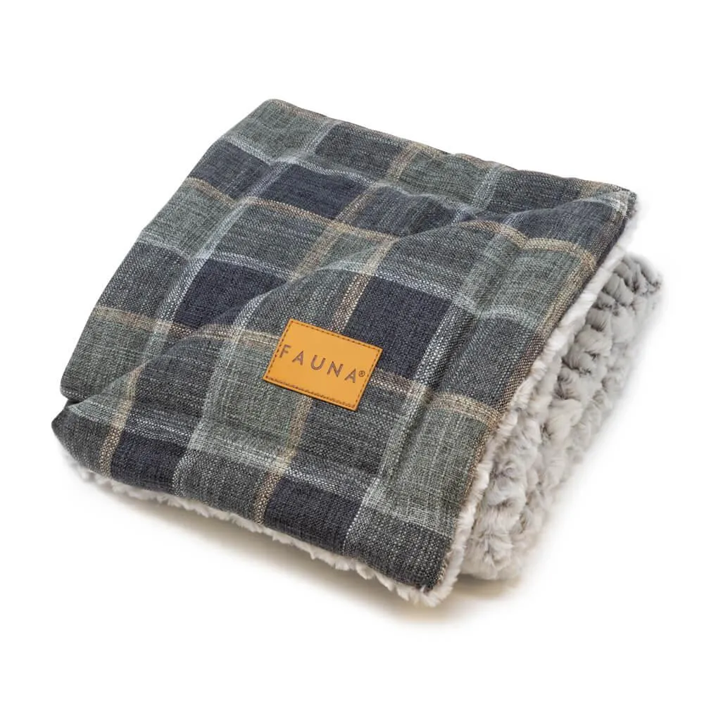 Fauna® Luxury Check Reversible Fleece Blanket 87x64cm