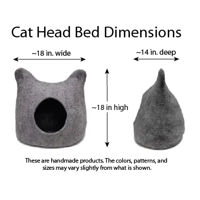 Felt Cat Head Bed, Light Grey