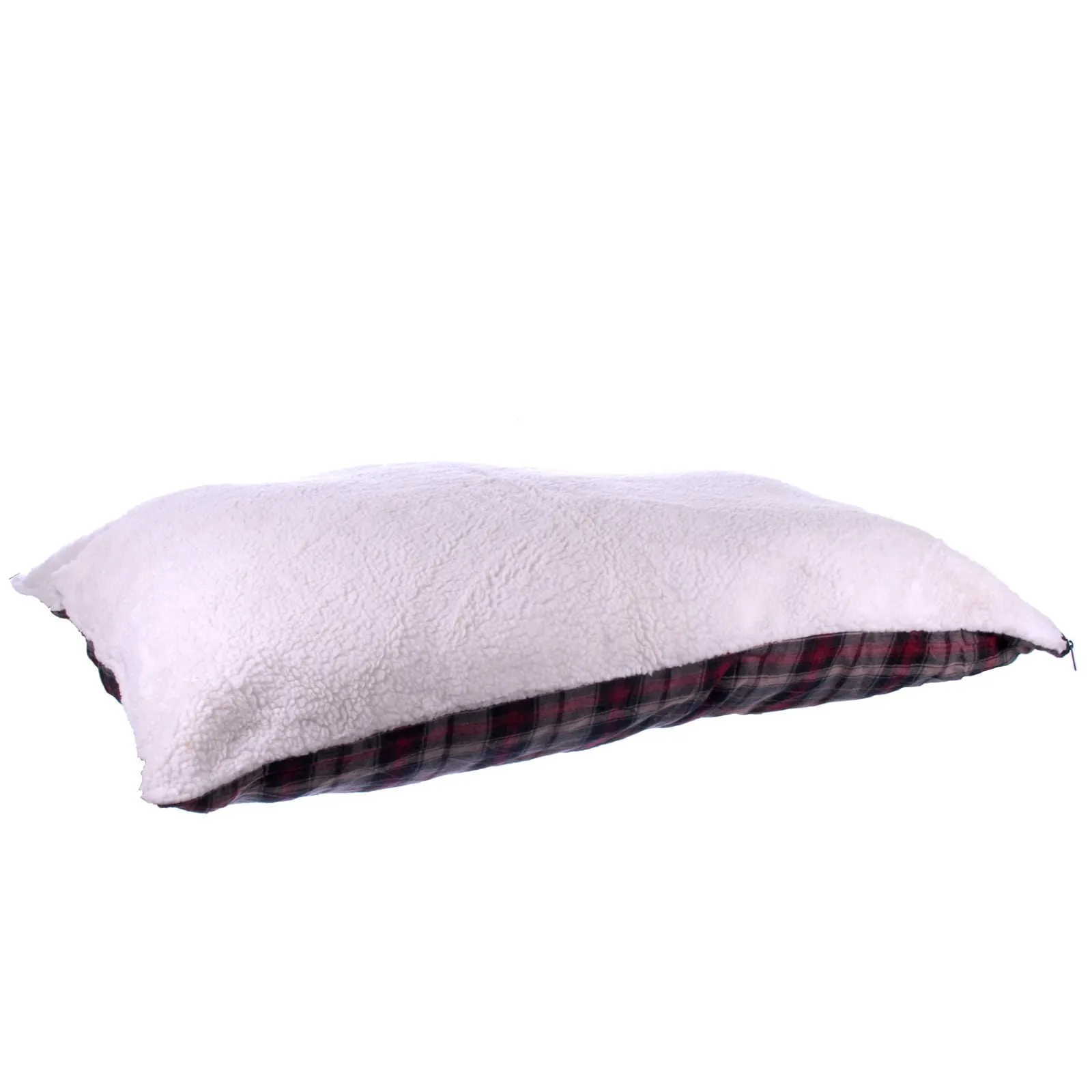 Flannel Sherpa Bed, Burgundy