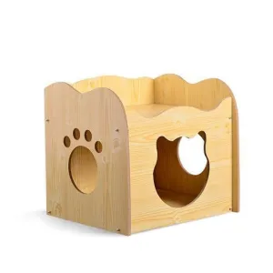 Floofi Pet House Wooden Cat Paw Shape Hole Table Pet Supplies Cat House Pet Furniture Cat Platform Nest Cave Double Cat