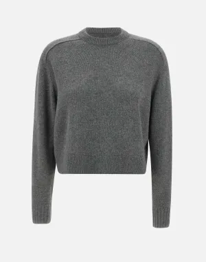 Grey Cashmere Long Sleeve Sweater