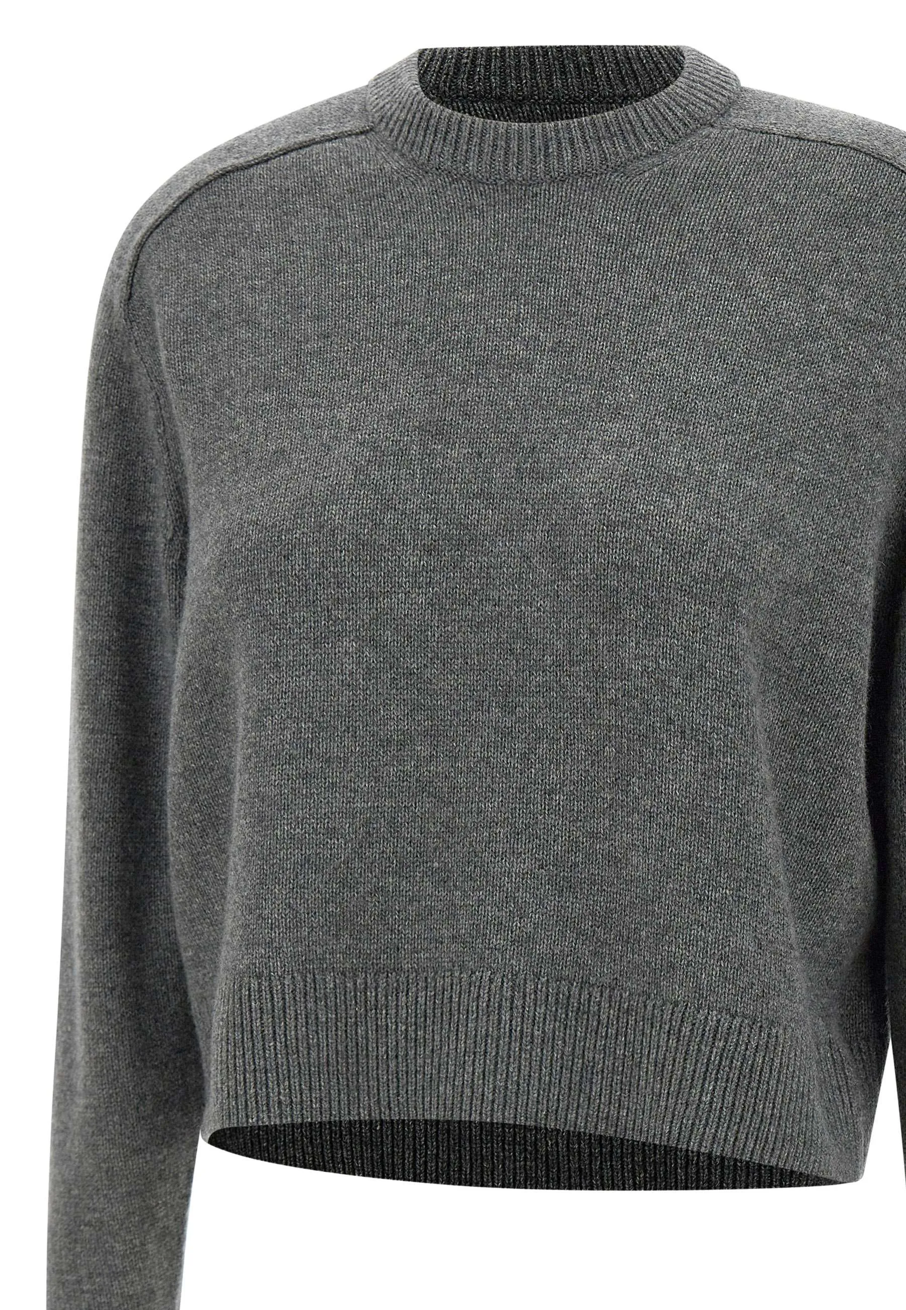 Grey Cashmere Long Sleeve Sweater