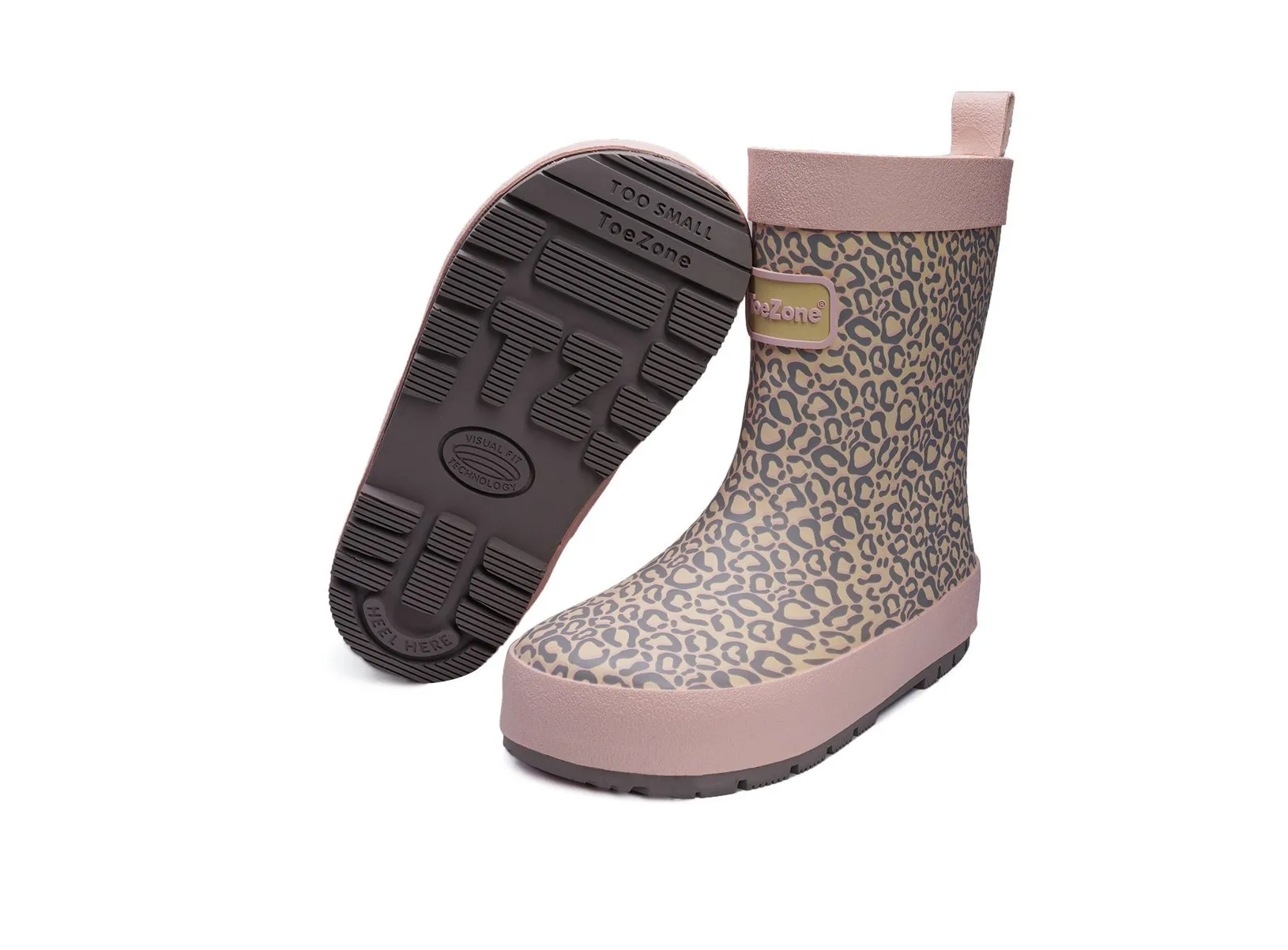 HATTIE - Girls' Pink Animal Print Rain Boots