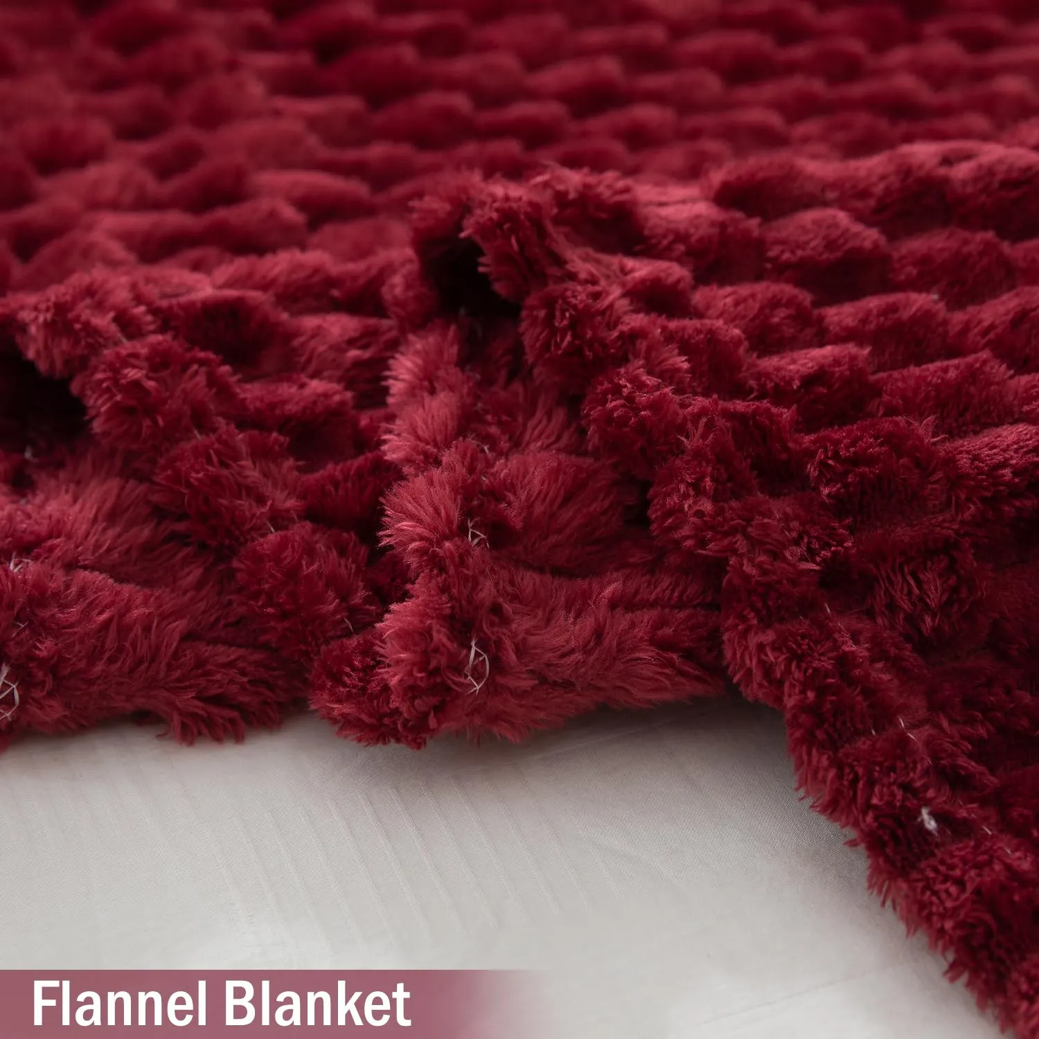 HOKIPO 220 GSM Flannel AC Throw Blanket Double Bed Queen, 200x230 cm / 6.5x7.5 feet, Maroon (AR-4918-MRN)