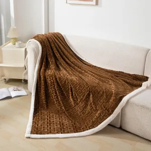 HOKIPO AC and Mild Winter Sherpa Blanket Double Bed Queen, 200x230 cm / 6.5x7.5 feet, Brown (AR-4920-BRN)