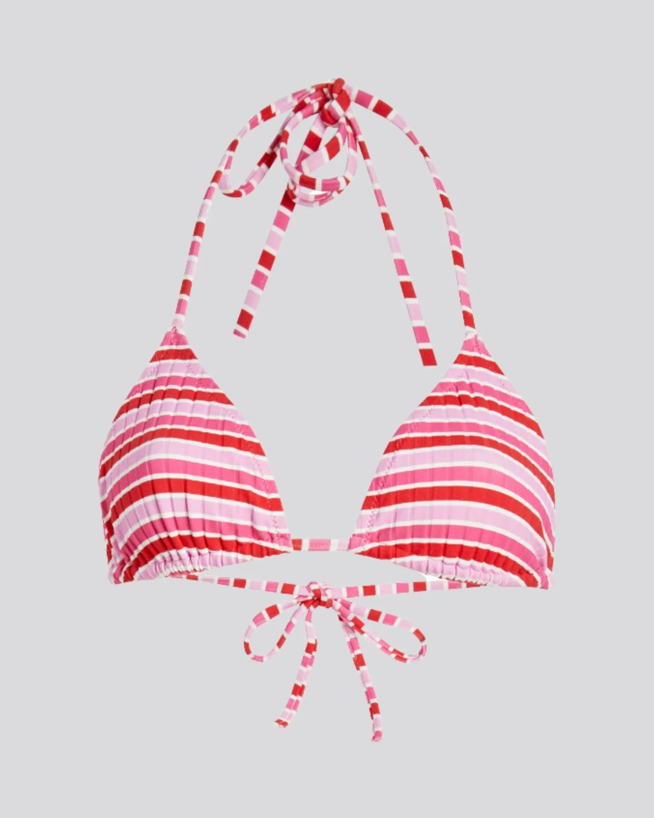 Iris Ribbed Bikini Top Pink Multi Stripe