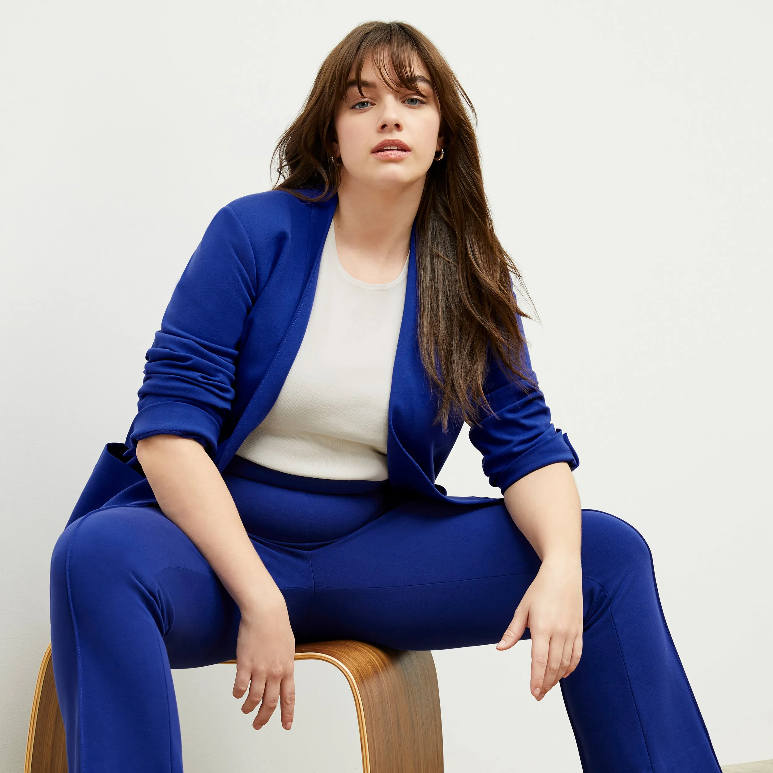 Janette Blazer - Light Ponte :: Electric Blue