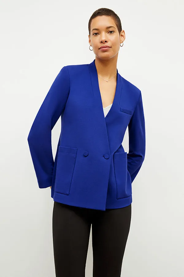 Janette Blazer - Light Ponte :: Electric Blue