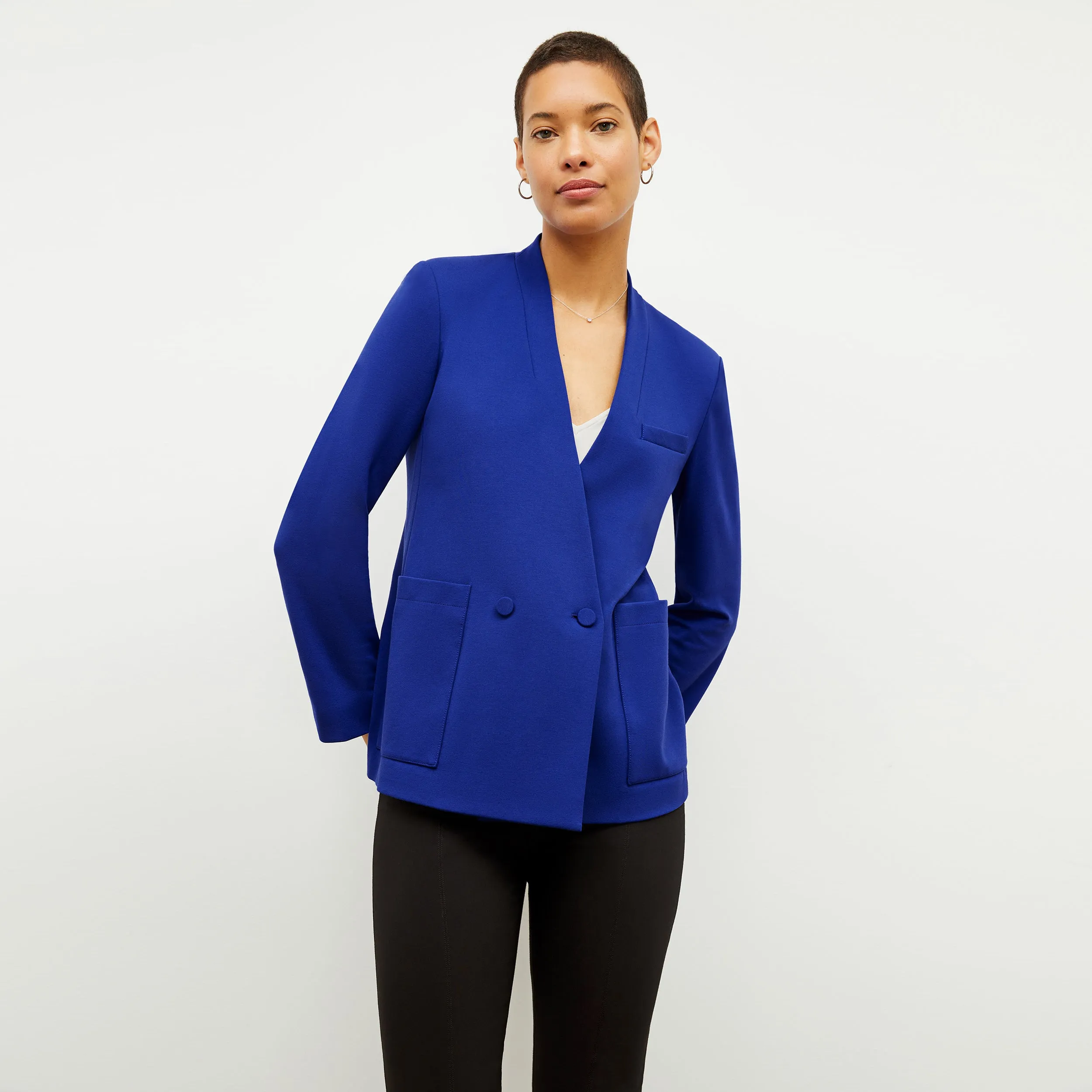 Janette Blazer - Light Ponte :: Electric Blue